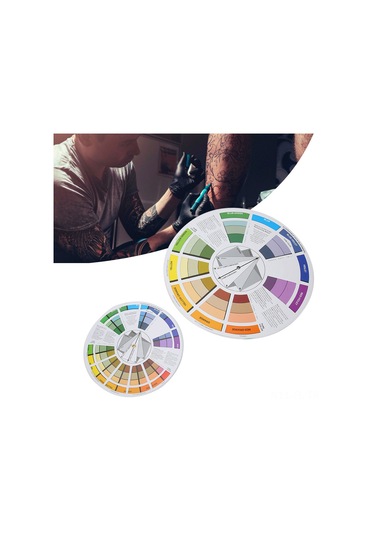 Lemestar Tattoo Renk Tekerleği Seti 2 Adet - Renkleri Organizasyon, Karıştırma Ve Tanıma İçin - Büyük 23.3cm + Küçük 14cm - Tatuaj Sanatçıları İçin Diğer