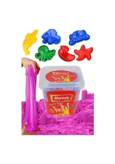 Kineti Kum 500 Gr Ve Oyun Kalıbı 6 Lı 1 Paket Kurumaz Kinetik Oyun Kumu Doğal Kinetik Kum 001