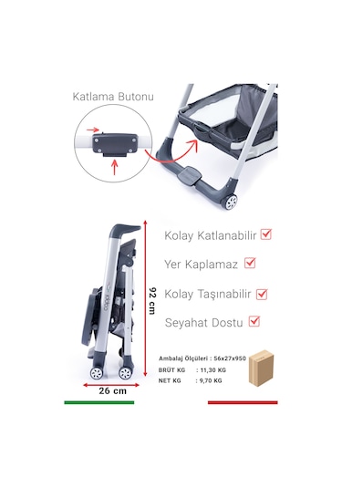 Prego Cappi Yükseklik Kademeli Sırt Kısmı Yatabilir Mama Sandalyesi