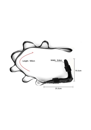 Geeroyoo Siyah Naylon Spor Ekipmanı Ve Ayak Egzersiz İyileştirme Kemer, 24x16x4.5cm Boyut, 115g Ağırlık Siyah