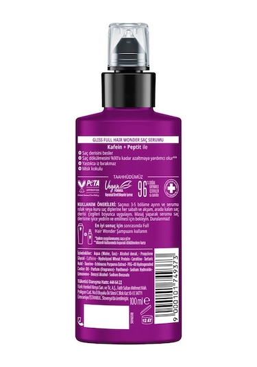 Gliss Full Hair Wonder Saç Dökülme Karşıtı Saç Serumu 100 ML