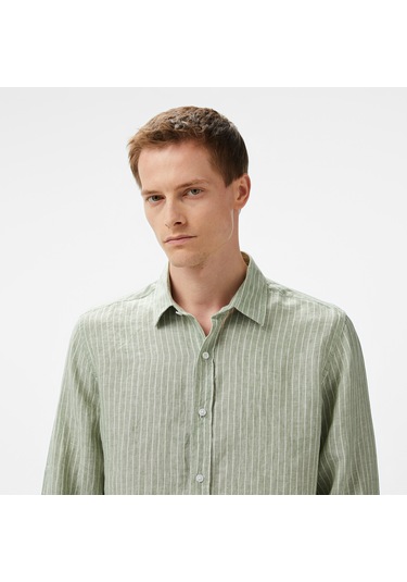 Nautica Erkek Yeşil Classic Fit Çizgili Gömlek Çizgili W55434t Yeşil