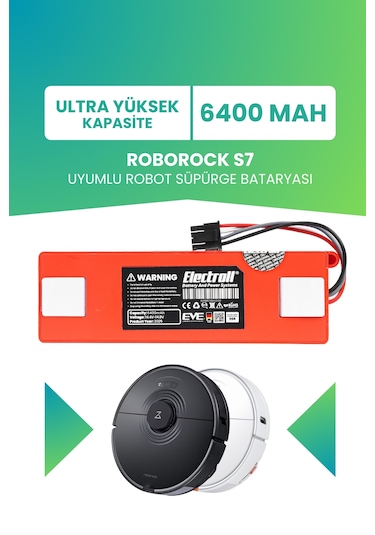Roborock S7 Uyumlu Batarya Ultra Yüksek Kapasite 6400mah