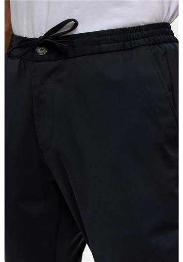 Lacivert Slim Armürlü Jogger Pantolon Lacivert