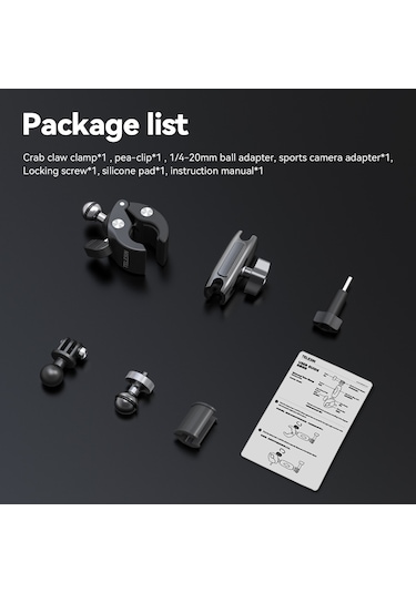 Telesın GP-HBM-001 Motosiklet Bisiklet Alüminyum Eylem Kamera Tutucu