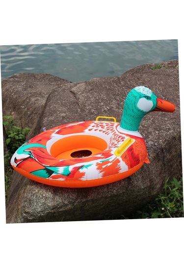 Pembe Çocuk Yüzme Teknesi Şişme Hayvan Bebek Şamandıra Çocuklar Açık Sarı