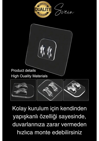 6 Ad. Ekstra Güçlü Kendinden Yapışkanlı İz Bırakmaz Suya Dayanıklı Banyo Rafı Tablo Ayna Askı Kanca Çok Renkli