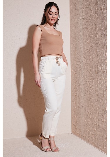 Fashion Friends Kadın Pantolon 24y0250k1 Natural Krem