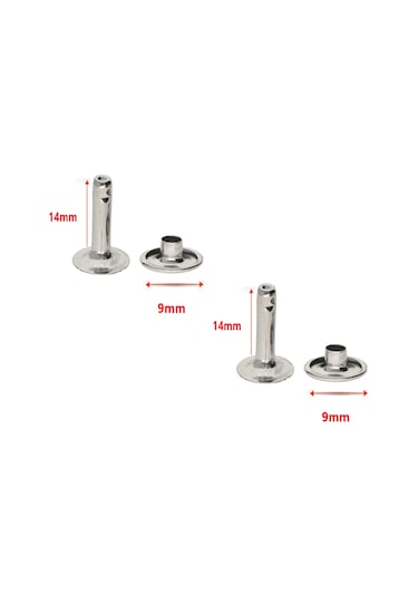 Uzun Rivet, Perçin 9mm Kafa 33,5 14mm Bacak , Nikel 1000 Adet