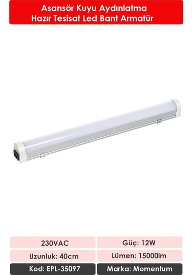 Momentum Lineer Led Armatür T10 7000k 230vac 12w 40cm Epl-35097 Diğer