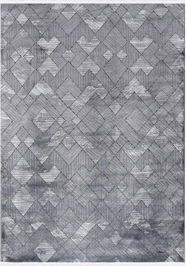 Safir 4035 Gri Uzun Ömürlü Yumuşak Polyester Halı Gri