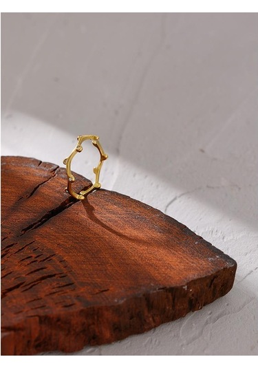 Eetit Paslanmaz Çelik Kübik Zirkonya Yuvarlak Yüzük Takı Kadınlar İçin 6 Altın