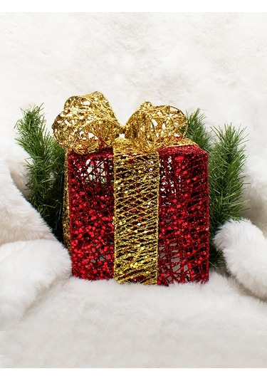 Waldern Yılbaşı Çam Ağacı Hediye Paketi Küçük Boy Kırmızı-altın