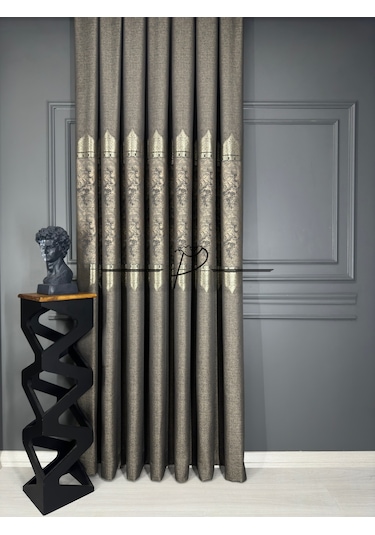 Fon Perde Pano Fonluk Nilo Desen - Kahve