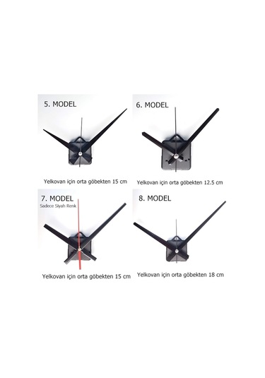 Duvar Saati Mekanizması Güçlü Sessiz Motor Akrep Yelkovan Saniye Siyah