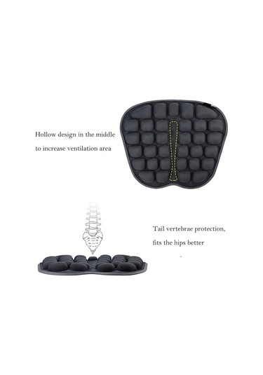 In-sc003 Araba Ofis Şişme Hava Yastığı Koltuk Minderi, Stil: Manuel Şişirme Siyah