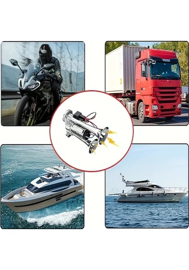 Pazly 12v Çift Borulu Kornası - Gümüş Renk - Tüm Araçlar İçin