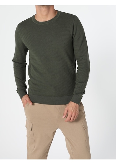 Colin's Regular Fit Haki Erkek Kazak cl1046786_Q1.V2_KHA Colin's Regular Fit Haki Erkek Kazak cl1046786_Q1.V2_KHA