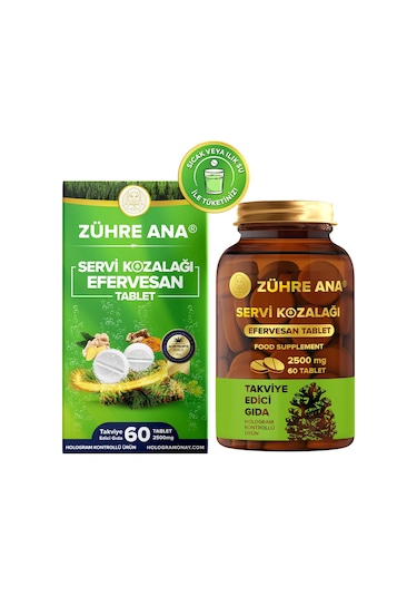 Zühre Ana Servi Kozalağı Efervesan Tablet 2500 MG  60 Adet