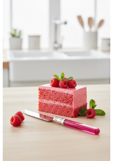6 Lı Paslanmaz Çelik Pembe Tatlı Bıçağı Seti Pembe