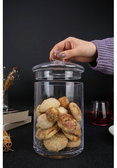 Digithome Tekli Cam Kapaklı Erzak Saklama Kabı Kavanoz Şeffaf 20,5 Cm Kv.sln.002 C1-1-288