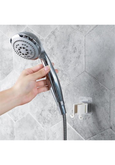 Banyo Dekoru İçin Yapışkanlı Çift Askılı Lif Tutucu 2 Kademe Duş Başlığı Diğer