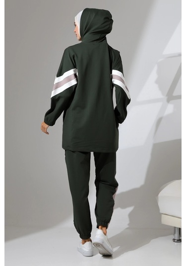 Kadın Mevsimlik Penye Alt Üst Spor Ve Rahat Tesettür Takım Haki