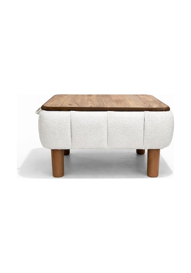 Ester Sandıklı Mekanizmalı Orta Sehpa/bench, Kırık Beyaz