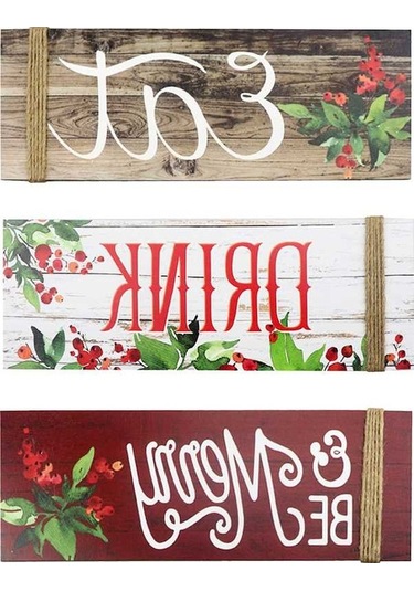 Novahub Adet Noel Ahşap Ev İşaretleri Be Merry & Eat & Drink Desenli Mutlu Noeller Ön Kapı İşaretleri Duvar Noel Partisi Dekorasyonu İçin, Ahşap Noel İşaretleri
