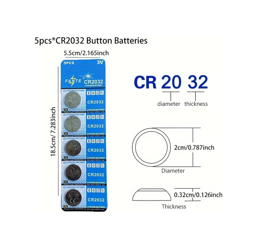 Globalbloom Cr2032 20li Pil 210mah 3v Anahtar Kumanda Saat Cihazlar İçin