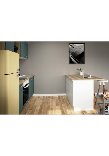 Aietes Mutfak Adası Alt Modül 150 Cm Beyaz -tezgah Dahil Beyaz