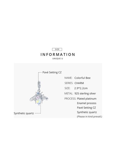Novahub Bamoer 925 Ayar Gümüş Renkli Arı Charm Bilezik, Dıy Takı Yapımı İçin Kadınlar İçin Mükemmel Hediyelik Takı Gümüş