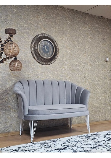 İkili İstiridye Beyaz Boyalı Telli Ayak Çay Seti Koltuk Tekli Ber Çok Renkli