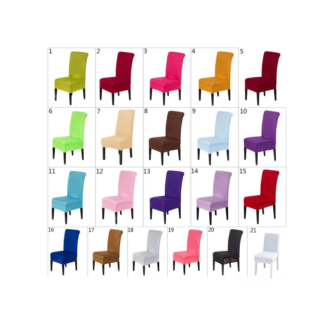 Youmex Otel Ofis Restoran Yüksek Omuzlu Sandalye Kılıfı, Basit Tek Renkli, Esnek Tek Parça Kumaş, Kaymazsız, 21 Renk Seçeneği, Stil 8 Diğer