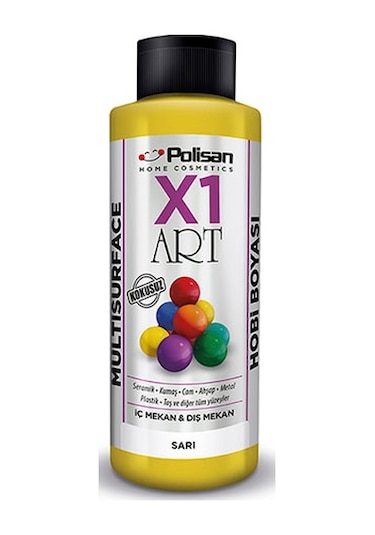 Polisan X1 Art Multisurface Hobi Boyası Sarı 120 ml