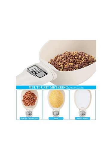 Kaşık Tartısı, Köpek Maması, Elektronik Ölçüm Kaşığı, Dijital Beyaz