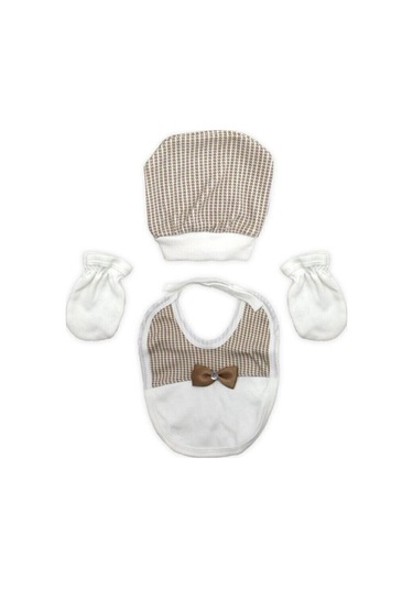 Bombinoo Kahverengi Ayıcıklı Kahve Papyonlu Yenidoğan Bebek 5 Li Hastane Çıkış Seti K2151 Kahverengi