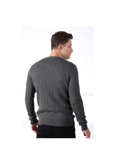 Ferraro Antrasit V Yaka Erkek Pamuk Kazak Antrasit (490435477) Antrasit