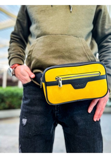 Ch101 Poani Tablet Erkek Çanta Sıyah - Sarı Standart