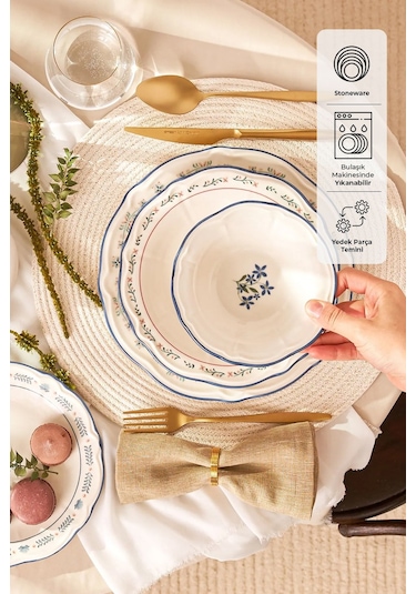 Emsan Farina Porselen 24 Parça 6 Kişilik Yemek Takımı