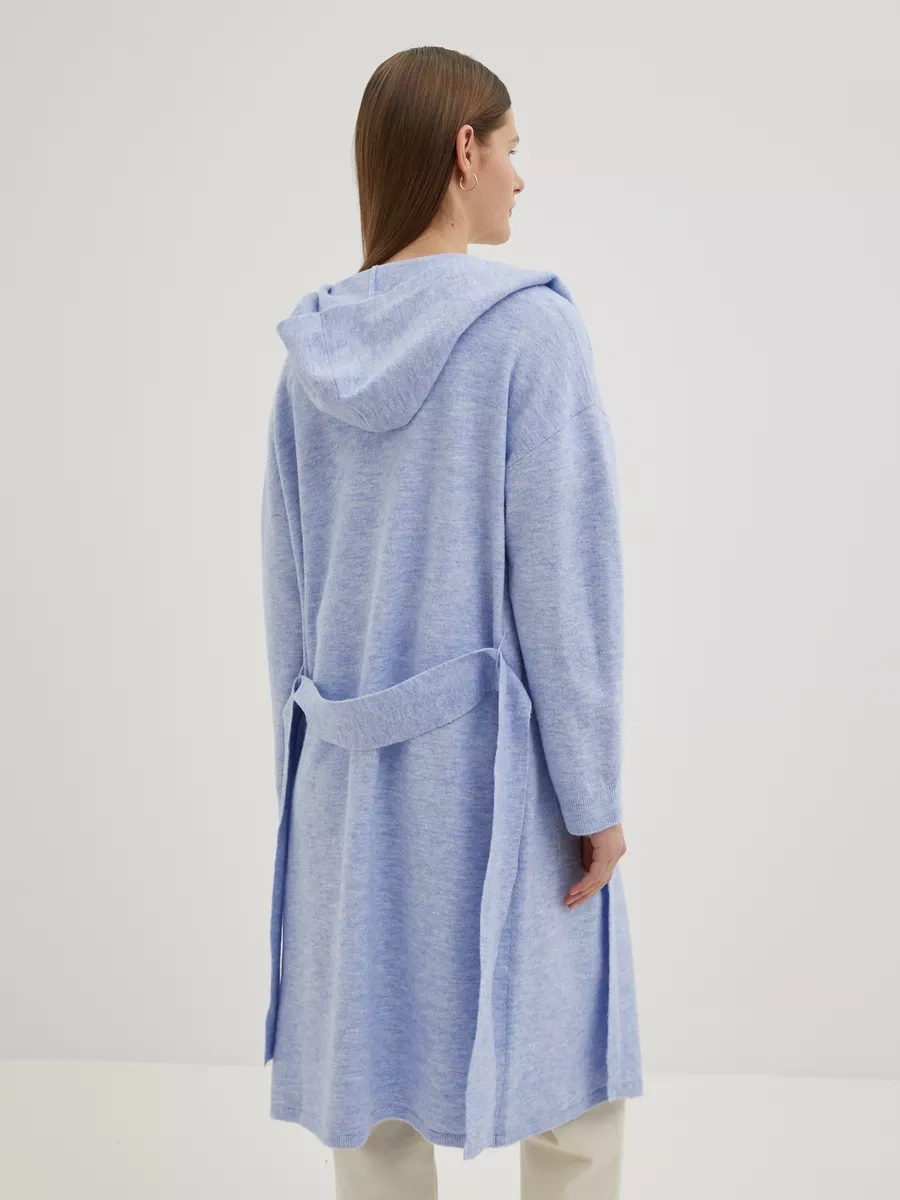 Finn Flare Kadın Mevsim Geçişi Yarım Palto Kapüşonlu, Kazak 200584367 Açık Mavi