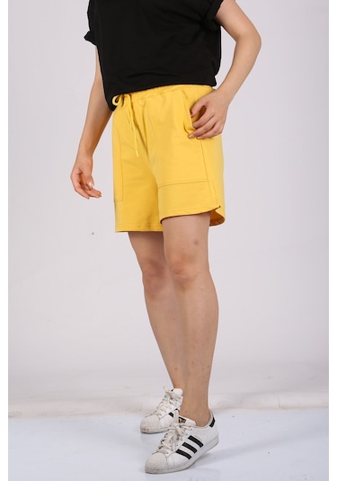 Madmext Mad Girls Sarı Şort Mg1185