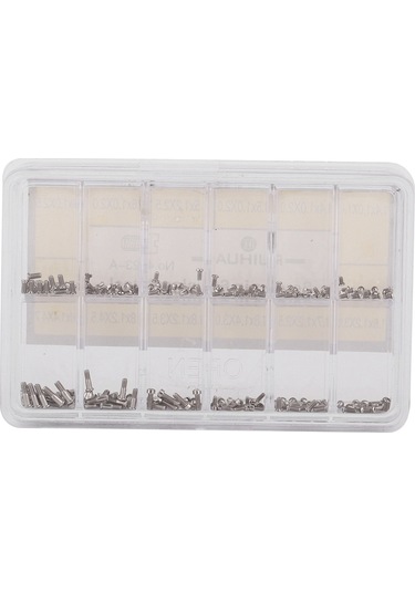 Moveevo Saçaklı Saat Arka Kapak Vida Seti - 12 Farklı Boyutlu Paslanmaz Çelik - Tamir Ve Üretim İçin Taşınabilir Kutulu 4023-a