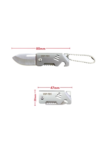 Vip-tec Vt875193 Mini Katlanır Bıçak Anahtarlık Gri
