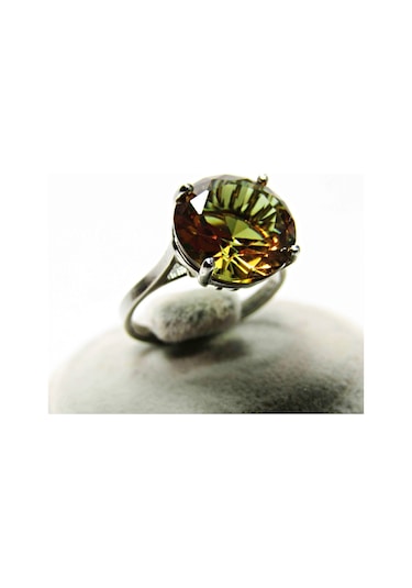 925 Ayar Gümüş Zultanit Yuvarlak Taşlı Kadın Yüzük