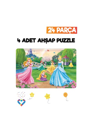 Ahşap Çocuk Puzzle 24 Parça 4 Adet-2