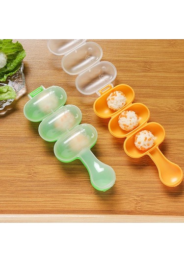 Pirinç Topu Çalkalayıcı Kendin Yap Pirinç Topu Yapıcı Çalkalayıcılar Öğle Yemeği Yapıcı Kalıp Onigiri Kalıbı Suşi Köfte 3 Eşit Top Şeklinde Mutfak Aletleri Pirinç Yeşil