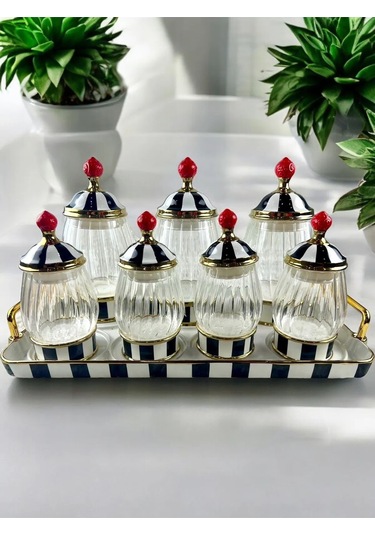 Royking Nero 8 Prç Baharat Seti Optik Camlı Beyaz