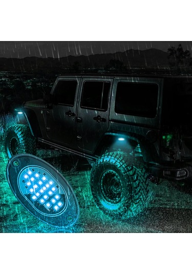 4pcs 24led Kaya Lamba Kiti Offroad Kamyon Suv 4x4 Atv Araba Atmosferi Lamba İce Blue 1 Piece Set