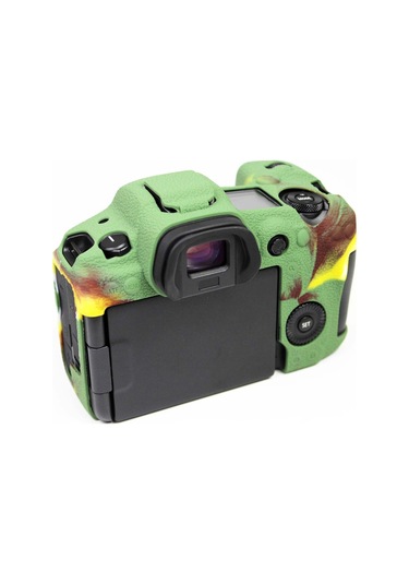 Butu Canon Eos R5 İçin Yumuşak Silikon Kılıf Kamera Koruyucu Cilt Çantası Gövde Kapağı - Kamuflaj